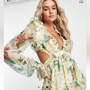 ASOS DESIGN tiered ruffle midi dress with elastic waist